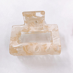 Bisque Rectangular Acrylic Large Claw Hair Clips for Thick Hair, Water Ripple Effect, Bisque, 50mm