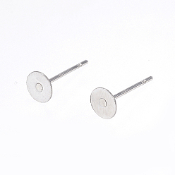 Stainless Steel Color 304 Stainless Steel Stud Earring Findings, Stainless Steel Color, 12x3mm, Pin: 0.8mm