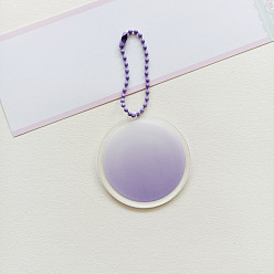 Средний Фиолетовый Пластиковые заготовки для ключей градиентного цвета, с шаровыми цепей, круглый, средне фиолетовый