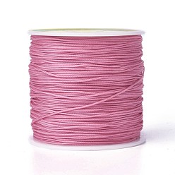 Flamingo Round String Thread Polyester Fibre Cords, Flamingo, 0.8mm, about 109.36 yards(100m)/roll