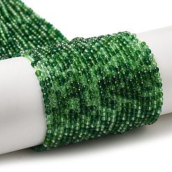 Зеленый Прозрачные стеклянные бусины, маленькие шарики, граненые, круглые, зелёные, 2 мм, отверстие : 0.6 мм, около 188 шт / нитка, 14.09'' (35.8 см)