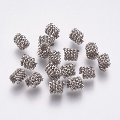 Stainless Steel Color 304 Stainless Steel Beads, Column, Stainless Steel Color, 4.5x6mm, Hole: 2mm