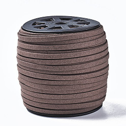 Седло Коричневый Замша Faux шнуры, искусственная замшевая кружева, седло коричневый, 5x1.5 мм, 100 ярдов / рулон (300 футов / рулон)