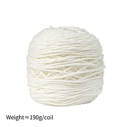 Floral White 190g 8-Ply Milk Cotton Yarn for Tufting Gun Rugs, Amigurumi Yarn, Crochet Yarn, for Sweater Hat Socks Baby Blankets, Floral White, 5mm