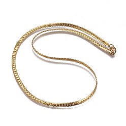 Golden 304 Stainless Steel Curb Chain Necklaces, with Lobster Claw Clasps, Golden, 19.4 inch(49.5cm), 4mm