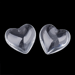 Clear Valentine Gifts for Her Ideas Glass Pendants, Heart, Clear, 41x42x14mm, Hole: 2mm
