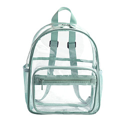 Aquamarine Transparent PVC Backpacks, for Women Girls, Aquamarine, 30x23x14cm
