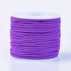 Blue Violet Elastic Cord, Polyester Outside and Latex Core, Blue Violet, 2mm, about 50m/roll, 1roll/box