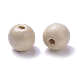 Wheat Dyed Natural Wood Beads, Round, Lead Free, Wheat, 12x11mm, Hole: 4mm, about 1800pcs/1000g