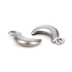 Stainless Steel Color 304 Stainless Steel Charms, Moon, Stainless Steel Color, 16x8.3x3.3mm, Hole: 1.5mm