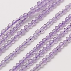 Amethyst Natural Amethyst Round Bead Strands,  2mm, Hole: 0.8mm, about 184pcs/strand, 16 inch