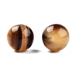 Седло Коричневый Бусины из cмолы, имитация драгоценных камней, круглые, седло коричневый, 12x11.5 мм, отверстие : 1.5~3 мм