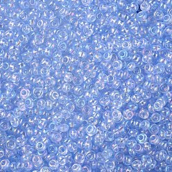 Lavande 6/0 grader des perles de rocaille en verre rondes, couleurs transparentes arc, lavande, 6/0, 4x3mm, Trou: 1mm, environ 4500 pcs / sachet 