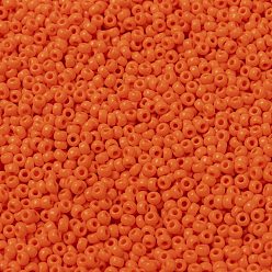 (RR406) Naranja opaco Cuentas de rocailles redondas miyuki, granos de la semilla japonés, (rr 406) naranja opaca, 8/0, 3 mm, agujero: 1 mm aproximadamente 422~455 piezas / botella, 10 g / botella