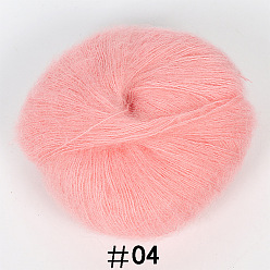 Light Coral 25g Angora Mohair Wool Knitting Yarn, for Shawl Scarf Doll Crochet Supplies, Light Coral, 1mm