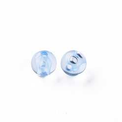 Aciano Azul Abalorios de acrílico transparentes, rondo, azul aciano, 8x7 mm, agujero: 2 mm, Sobre 1745 unidades / 500 g