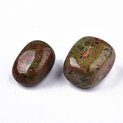 Унакит Бусины из природных Unakite, лечебные камни, для энергетической балансировки медитативной терапии, упавший камень, драгоценные камни наполнителя вазы, нет отверстий / незавершенного, самородки, 19~30x18~28x10~24 мм 250~300 г / пакет