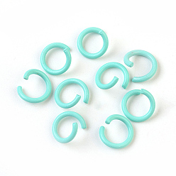 Aquamarine Iron Jump Rings, Open Jump Rings, Aquamarine, 17 Gauge, 8~8.5x1.2mm, Inner Diameter: 5~6mm