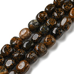 Jaspe Dalmate Naturelles dalmate jaspe perles brins, pépites en pierre roulée, 10~14x9~10x8~9mm, Trou: 1mm, Environ 35~36 pcs/chapelet, 15.63''~15.79'' (39.7~40.1 cm)