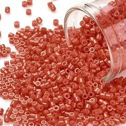 FireBrick Cylinder Seed Beads, Opaque Colours Luster, Uniform Size, FireBrick, 2x1.5mm, Hole: 0.8mm, about 40000pcs/bag, about 450g/bag