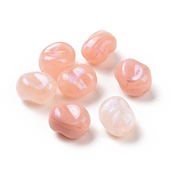 Saumon Clair Perles acryliques opaques, perles de paillettes, riz, saumon clair, 16x13.8x11.5mm, Trou: 1.8mm, environ333 pcs / 500 g