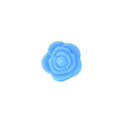 Темно-Голубой Пищевые экологически чистые силиконовые фокусные шарики, жевательные бусины для чайников, DIY уход за ожерельем, роза, глубокое синее небо, 20.5x19x12.5 мм