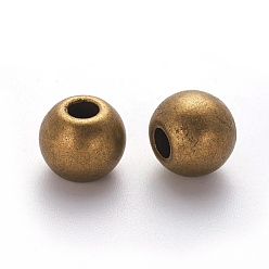 Bronze Antique Perles européennes de style tibétain, argent antique, sans cadmium et sans nickel et sans plomb, bronze antique, 12x14mm, Trou: 5mm