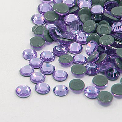 Violeta Rhinestone revisión de vidrio, aa grado, la espalda plana y facetas, plano y redondo, violeta, ss 16, 3.8~4.0 mm, sobre 1440 unidades / bolsa