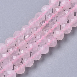 Quartz Rose Naturel a augmenté perles de quartz brins, ronde, facette, 5mm, Trou: 1mm, Environ 76 pcs/chapelet, 15.35 pouce (39 cm)