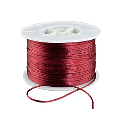 FireBrick Round Nylon Thread, Rattail Satin Cord, for Chinese Knot Making, FireBrick, 1mm, 100yards/roll