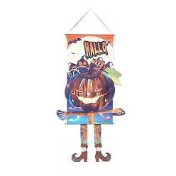 Pumpkin Halloween Theme Felt Cloth Hanging Door Signs, Wall Decoration, Decorative Props for Indoor, Outdoor, Pumpkin Pattern, 1280~1375mm