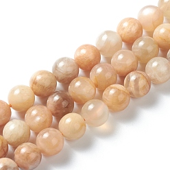 Sunstone Natural Sunstone Beads Strands,  Round, 8.5mm, Hole: 0.5mm, about 47pcs/strand, 15.35 inch(39cm)