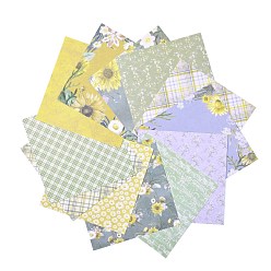 Flower Scrapbook Paper Pad, for DIY Album Scrapbook, Greeting Card, Background Paper, Square, Colorful, Floral Pattern, 15.2x15.2x0.02cm, 12sheets/bag