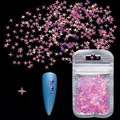 Ярко-Розовый Блестящий блеск для ногтей, маникюрные блестки, diy sparkly paillette советы ногтей, звезда, ярко-розовый, 4x4x0.2 мм, о 2 г / мешок