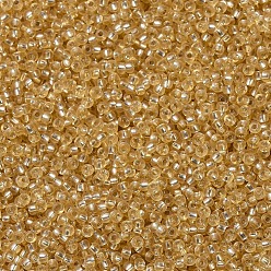 (RR3) Silverlined Gold MIYUKI Round Rocailles Beads, Japanese Seed Beads, 11/0, (RR3) Silverlined Gold, 2x1.3mm, Hole: 0.8mm, about 50000pcs/pound