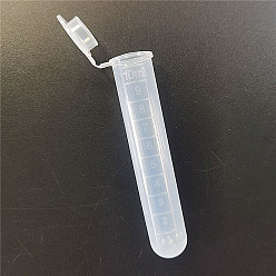 Blanc Fumé Bouteilles en plastique auto-scellées, tube gradué pour le stockage des aiguilles, fumée blanche, 80x15mm