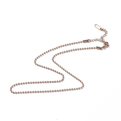 Oro Rosa Chapado en iones (ip) 304 collar de cadena de bolas de acero inoxidable para hombres y mujeres, oro rosa, 15.91 pulgada (40.4 cm)