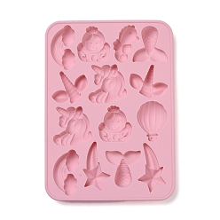 Pink Moldes de silicona diy de grado alimenticio, moldes de fondant, para decoración de pasteles diy, chocolate, caramelo, fabricación de joyas de resina uv y resina epoxi, rosa, 234x167x17 mm