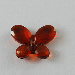 Sienna Transparent Acrylic Beads, Faceted, Butterfly, Sienna, 17x13x5mm, Hole: 2mm, about 950pcs/500g