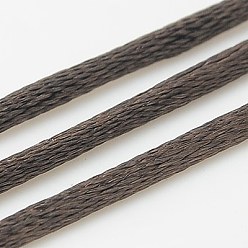 Кокосово-Коричневый Нейлоновый шнур, атласный шнур, для изготовления украшений из бисера, китайское вязание, кокосового коричневый, 2 мм, около 50 ярдов / рулон (150 футов / рулон)