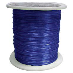 Bleu Chaîne de cristal élastique plat, fil de perles élastique, pour la fabrication de bracelets élastiques, teint, bleu, 0.8mm, environ 9.84~10.93 yards (9~10m)/rouleau