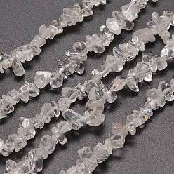 Cristal de Quartz Quartz naturel perles de puce de cristal brins, perles de cristal de roche, 5~8x5~8mm, Trou: 1mm, environ 31.5 pouce