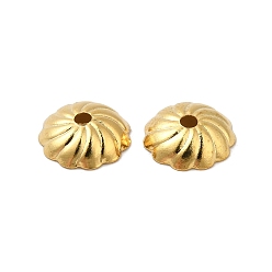 Real 18K Gold Plated 316 Stainless Steel Bead Caps, Multi-Petal, Flower, Real 18K Gold Plated, 7x2mm, Hole: 1.2mm
