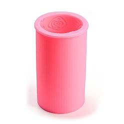 Pearl Pink Bohemian Style 3D Embossed Eye Pillar Candle Molds, Scented Candle Cylinder Making Molds, Silicone Molds for DIY Aromatherapy Candles, Pearl Pink, 12.8x7cm, Inner Diameter: 6.2cm