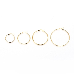 Golden 304 Stainless Steel Hoop Earrings for Women, Ring Shape, Mixed Size, Golden, 20/40/50/60x2mm, 12 Gauge, Pin: 1x0.7mm, 4pairs/set