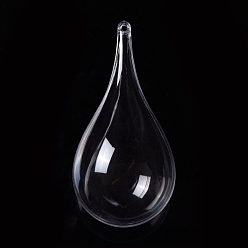 Прозрачный Открывающиеся прозрачные пластиковые подвески, пластиковая безделушка, слеза, прозрачные, 110x54x54 мм, отверстие : 3 мм