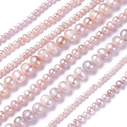 Thistle Natural Cultured Freshwater Pearl Beads Strands, Potato, Thistle, 4~12x4~12mm, Hole: 0.5~1mm, about 28~100pcs/strand, 13.8 inch~15.7 inch(35~40cm)