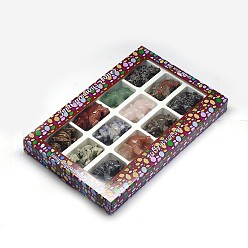 Mixed Stone Elephant Gemstone Home Display Decorations, 51x25x36mm, 12pcs/box