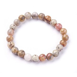 Agate Crazy Lace Perles d'agate naturel fou bracelets stretch, ronde, 2 pouces ~ 2-1/8 pouces (5.2~5.5 cm), perles: 8~9 mm