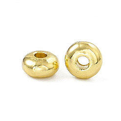 Light Gold Placage en rack perles d'espacement en alliage, rondelle, or et de lumière, 6x3mm, Trou: 1.8mm